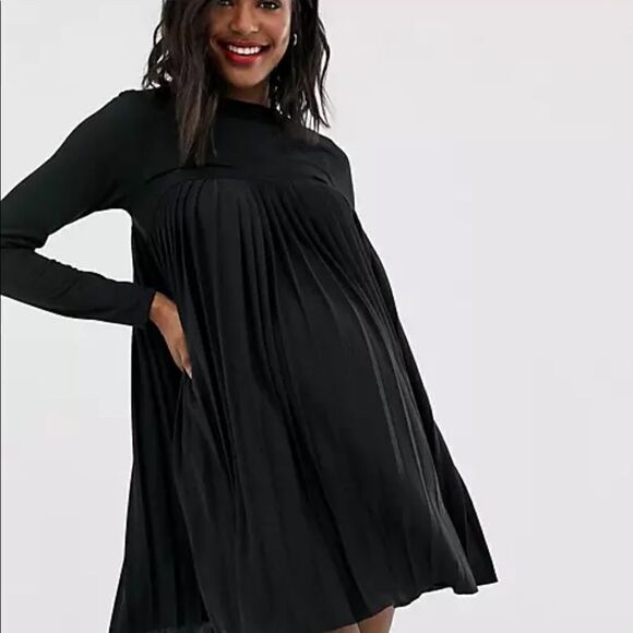 ASOS DESIGN Maternity pleated smock dress-4 NWT - Picture 3 of 11